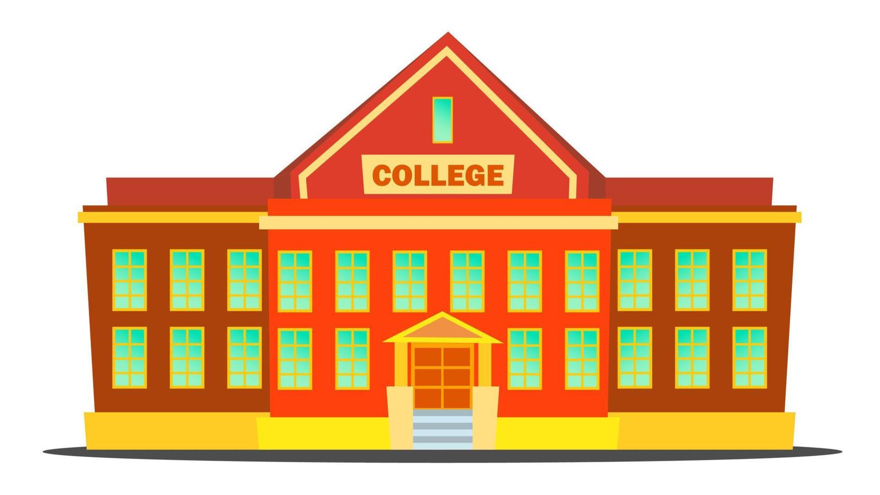 College Building Vector. Modern University Academy. Isolated Flat Cartoon Illustration vector