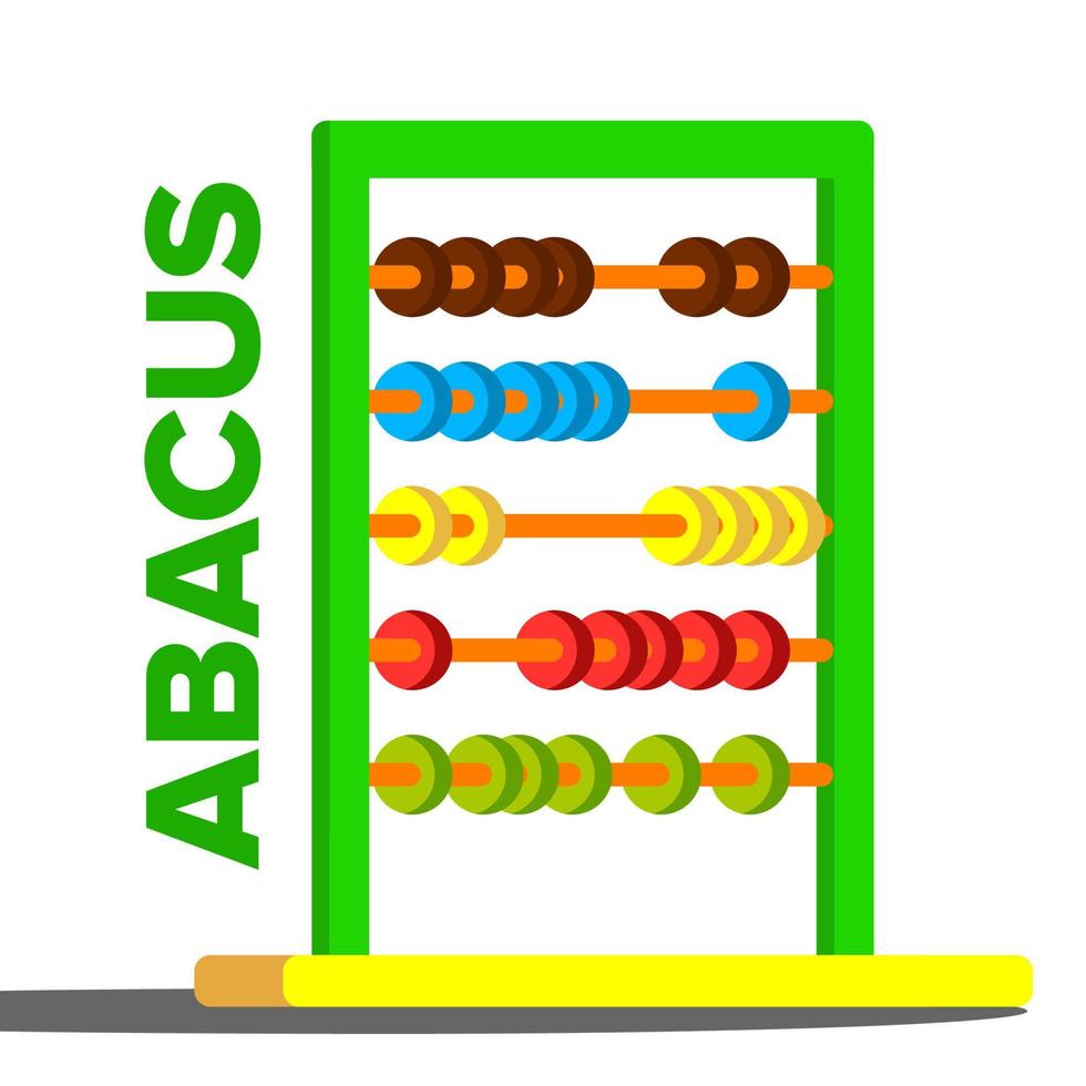 Abacus Toy Vector. Colorful Education Icon. School, Mathematics. Isolated Flat Cartoon Illustration vector