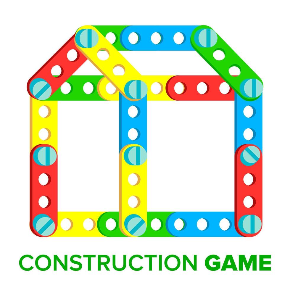 vector de juego de construcción. juguete infantil en desarrollo. símbolo de estructura. ilustración de dibujos animados plana aislada