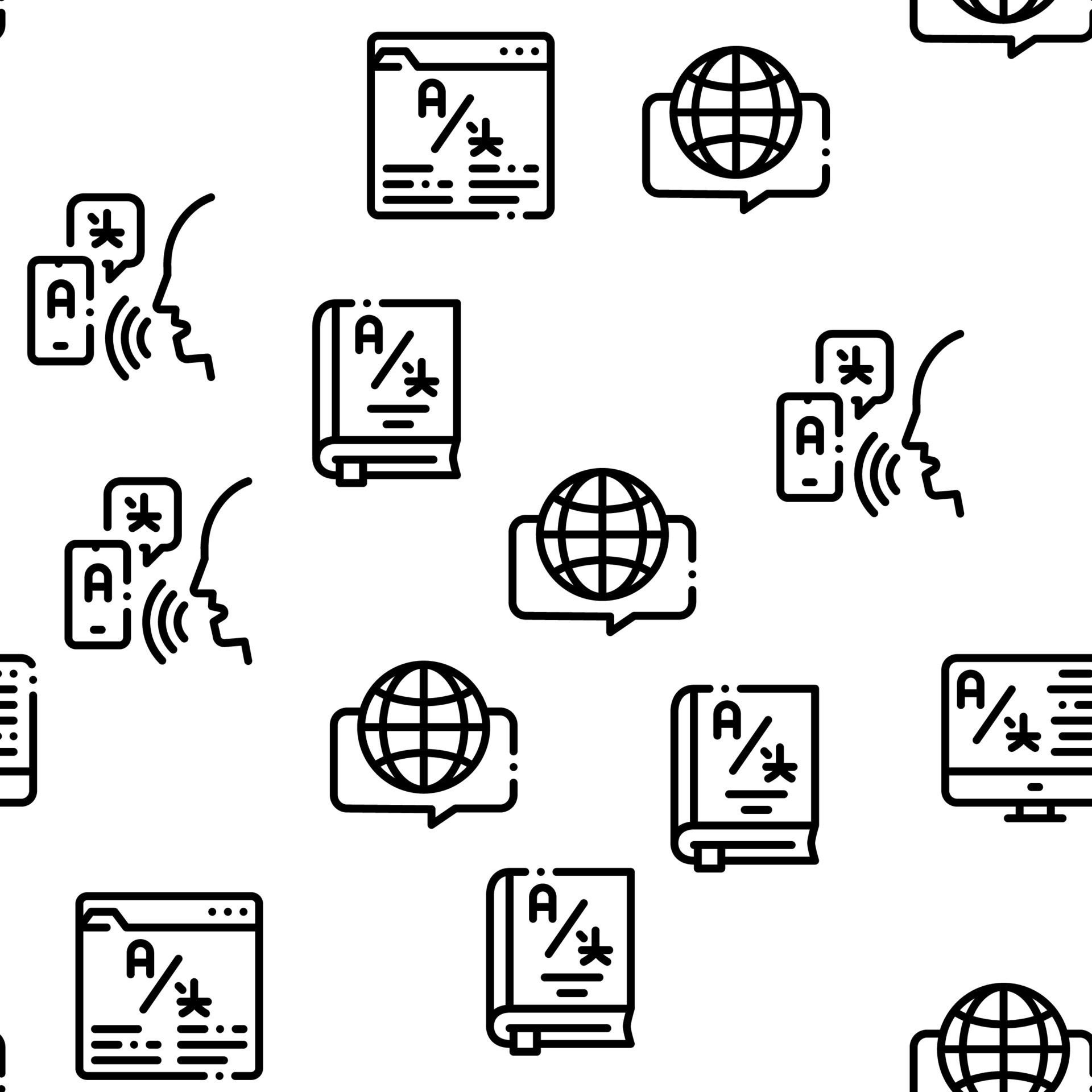 Interpreter Translator Seamless Pattern Vector 17389394 Vector Art at ...