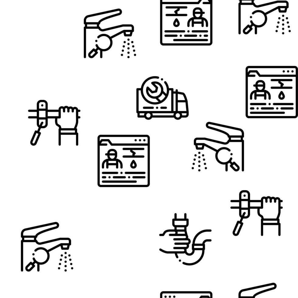 Plumber Profession Seamless Pattern Vector