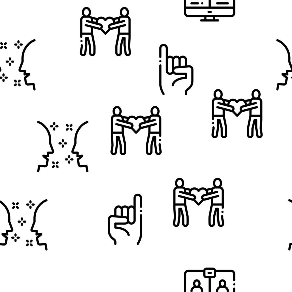 Friendship Relation Seamless Pattern Vector