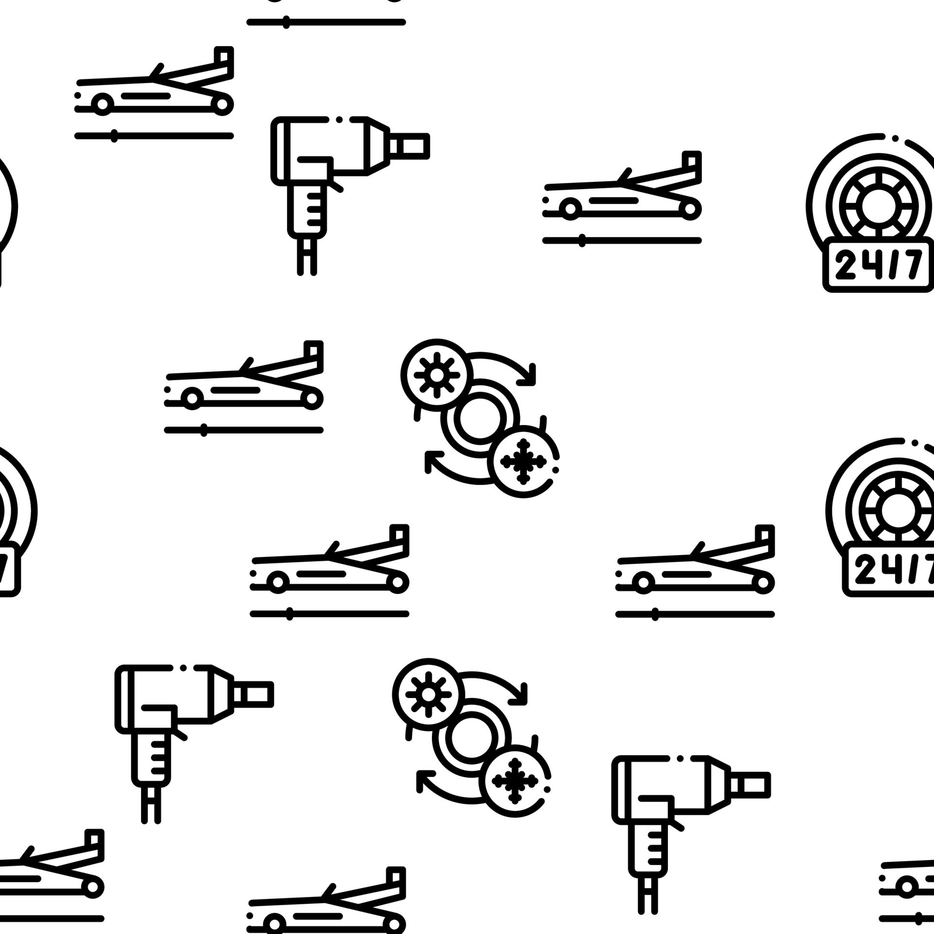 Tire Fitting Service Seamless Pattern Vector 17389451 Vector Art at