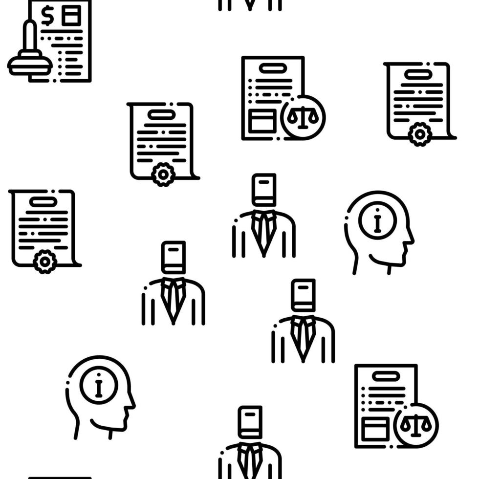 Notary Service Agency Seamless Pattern Vector