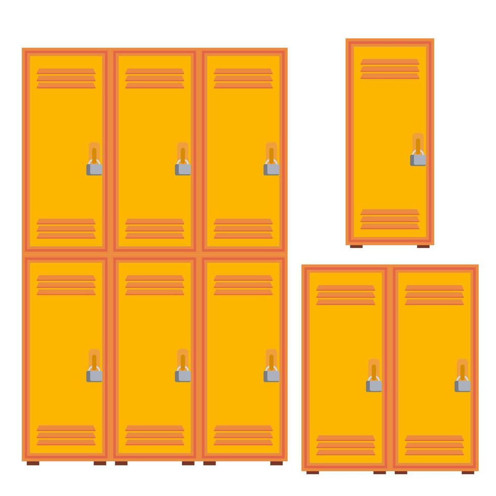 Classic School Locker, Metal Cabinet Icon Vector. Isolated Cartoon Illustration vector