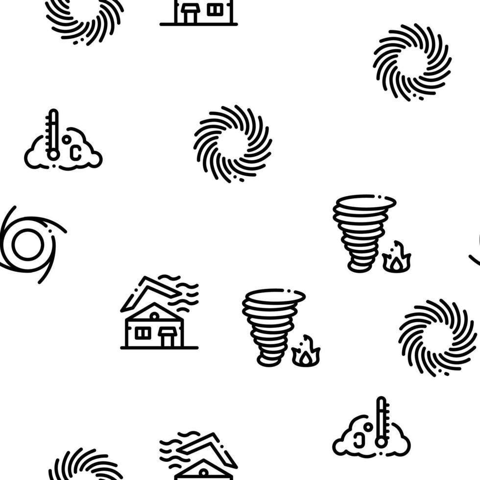 Tornado And Hurricane Seamless Pattern Vector