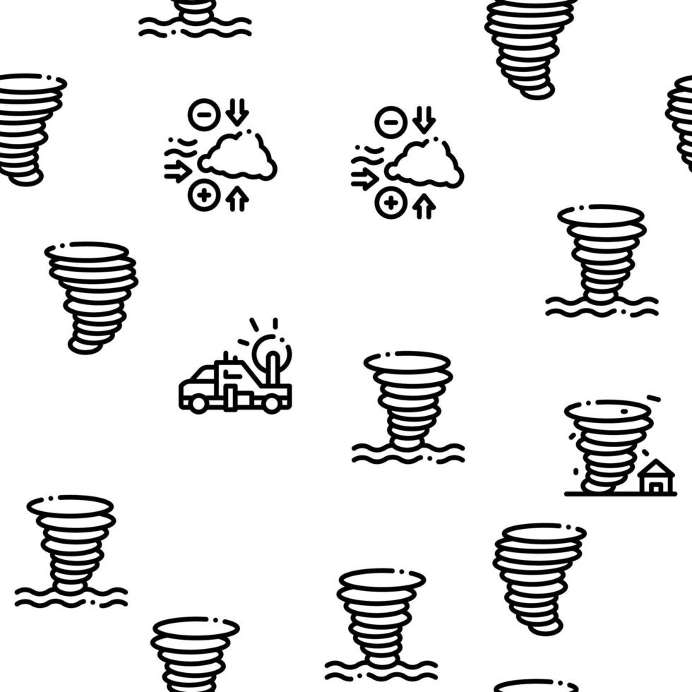 Tornado And Hurricane Seamless Pattern Vector