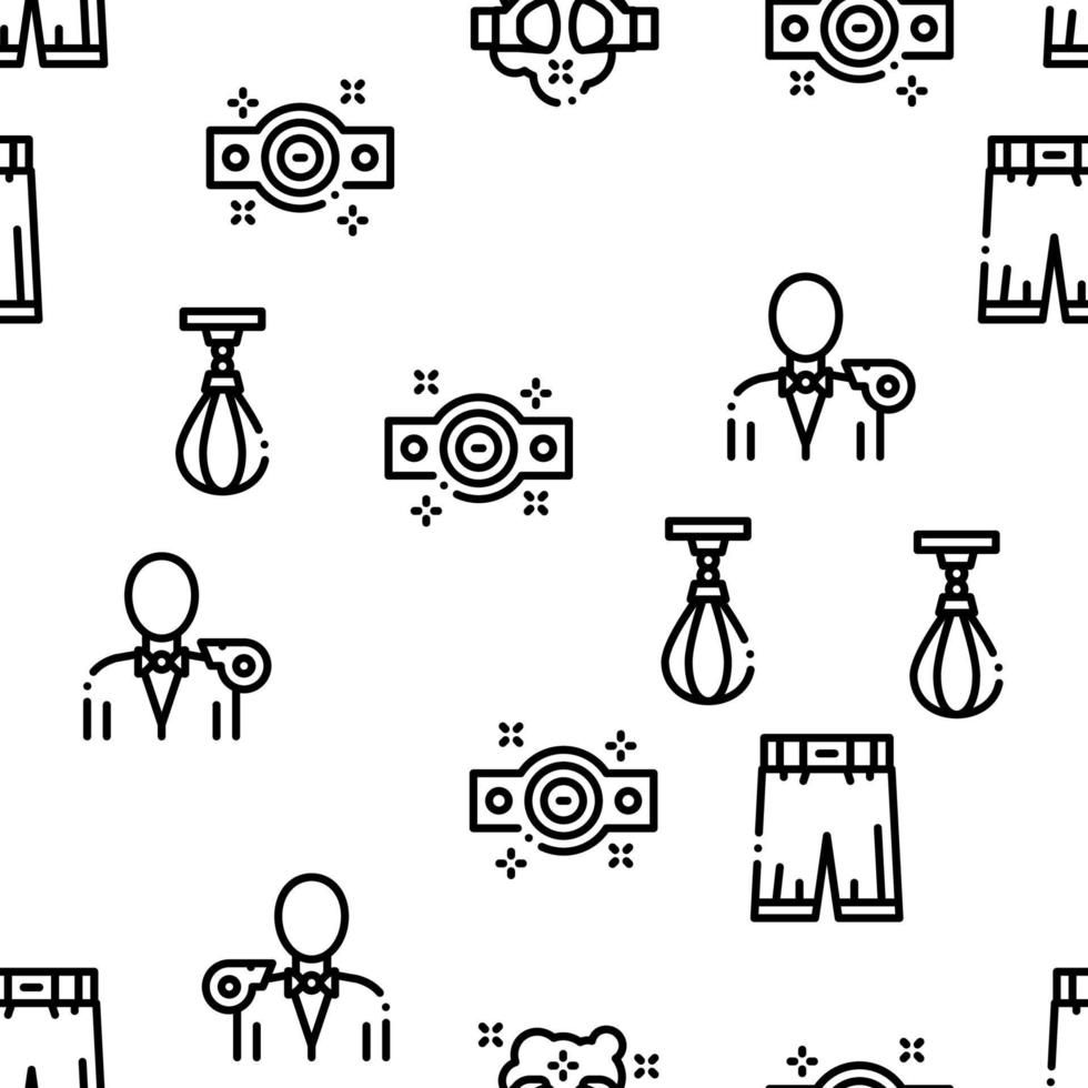 Boxing Sport Tool Seamless Pattern Vector