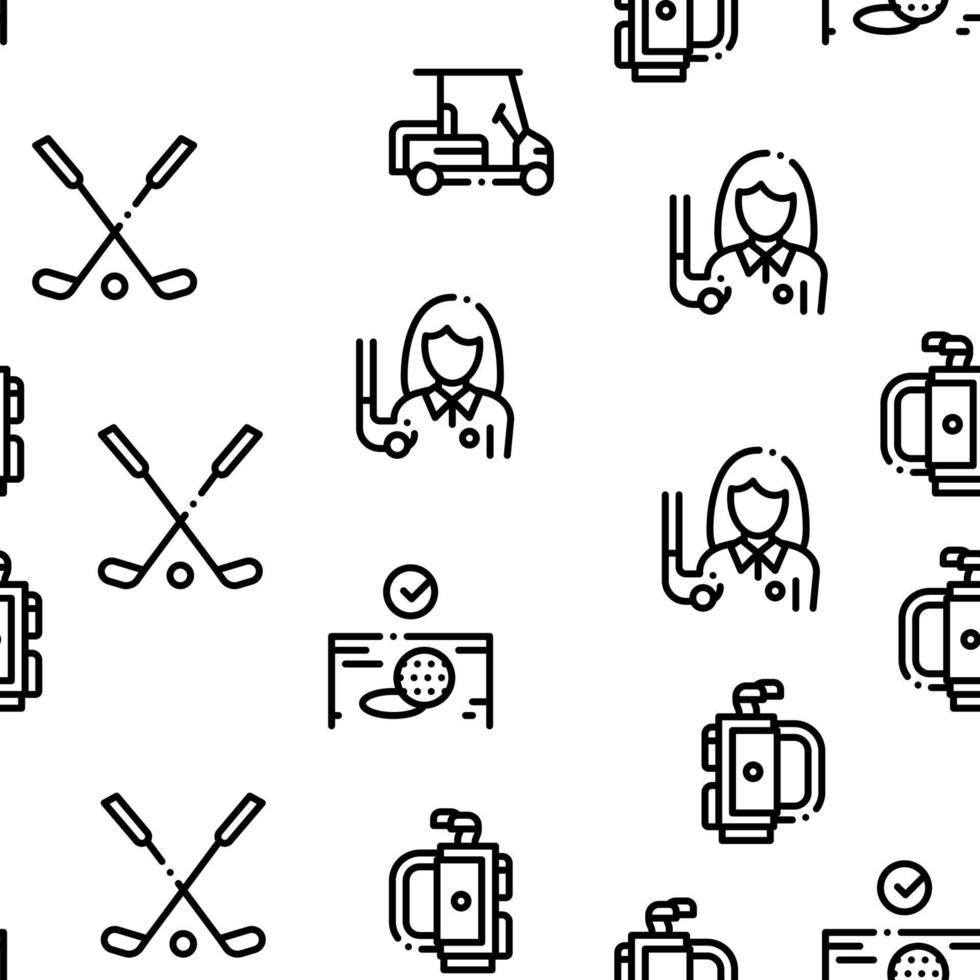 Golf Game Seamless Pattern Vector
