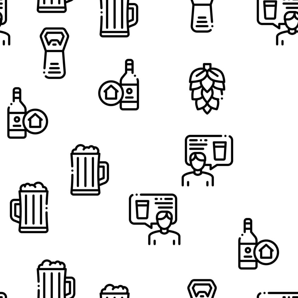 Home Brewing Beer Seamless Pattern Vector