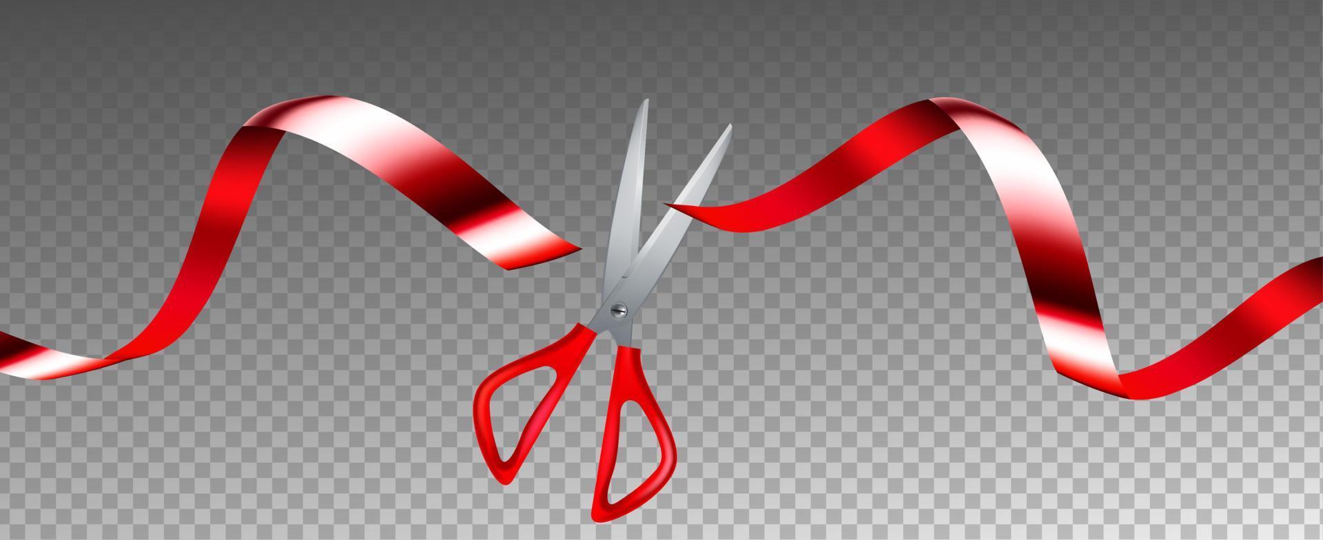 Scissors Cut Ribbon Business Grand Opening Vector