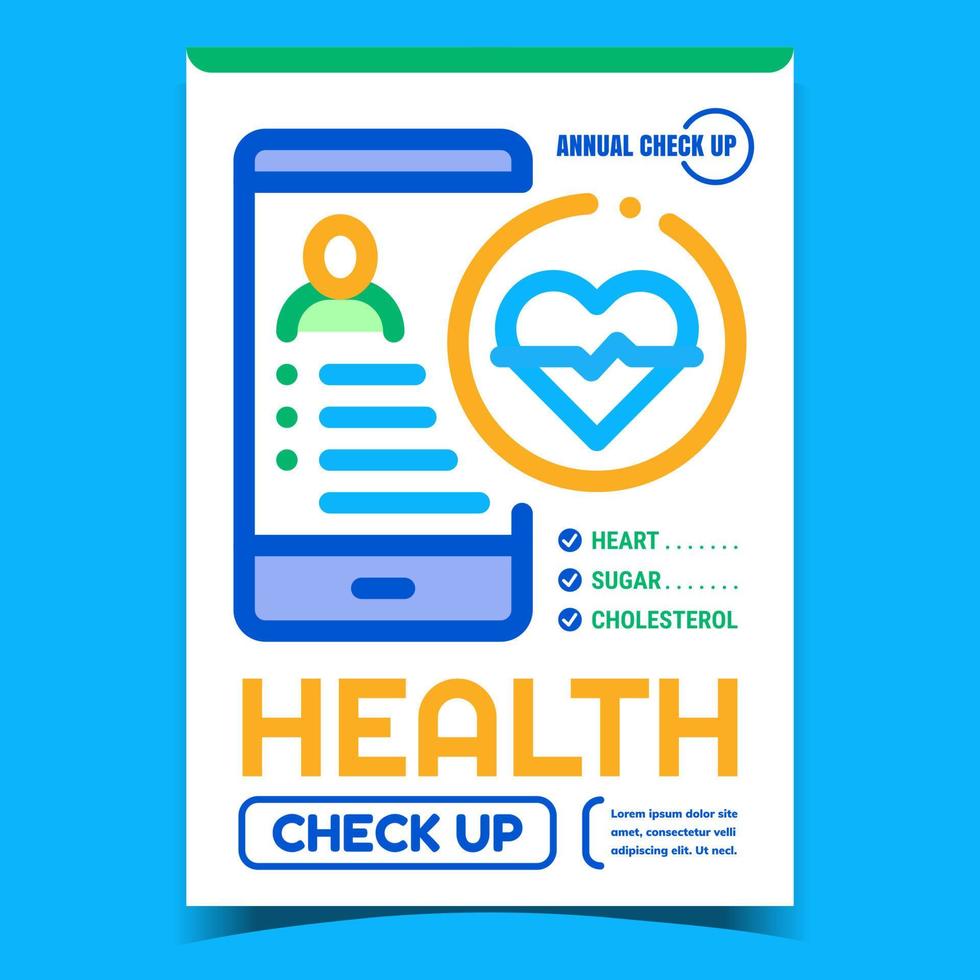 Health Check Up Creative Advertising Poster Vector