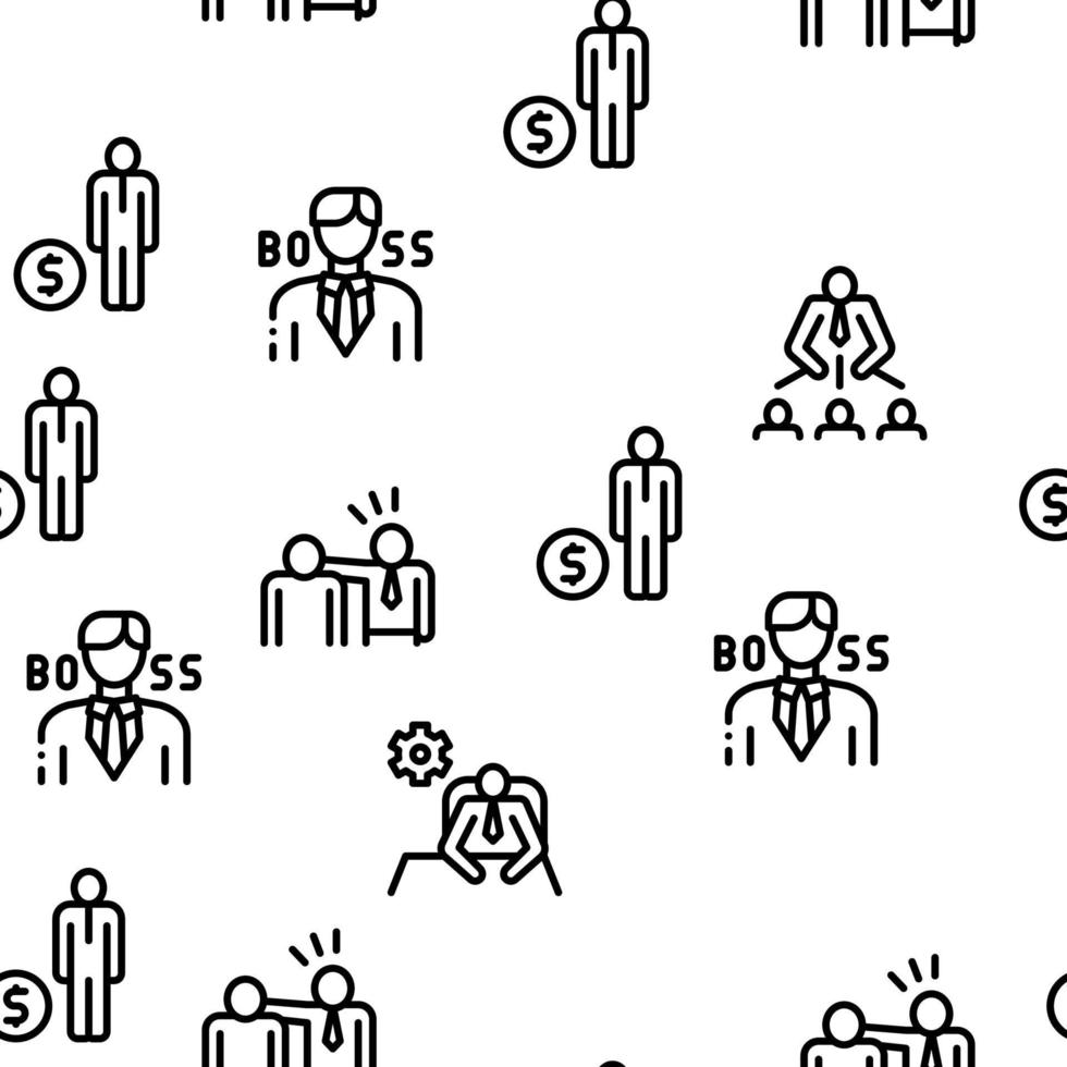 Boss Leader Company Seamless Pattern Vector