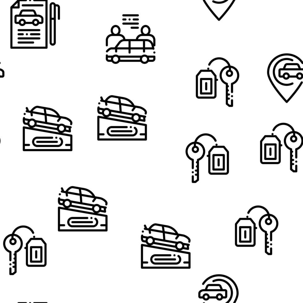 Car Dealership Shop Seamless Pattern Vector