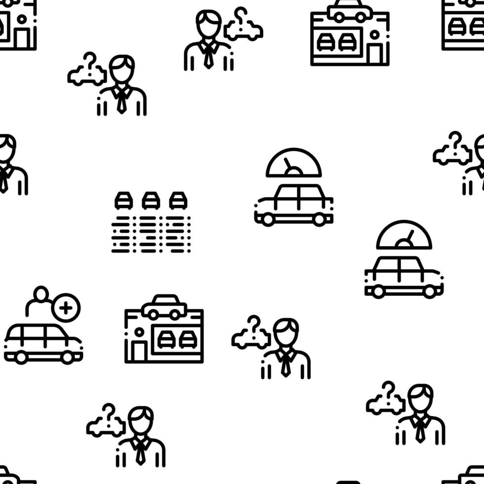 Car Dealership Shop Seamless Pattern Vector