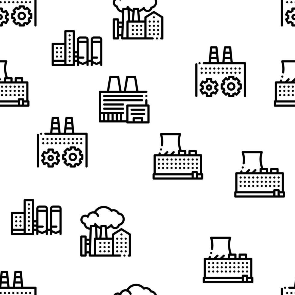 Factory Industrial Seamless Pattern Vector