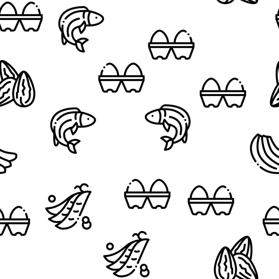 Protein Food Nutrition Seamless Pattern Vector