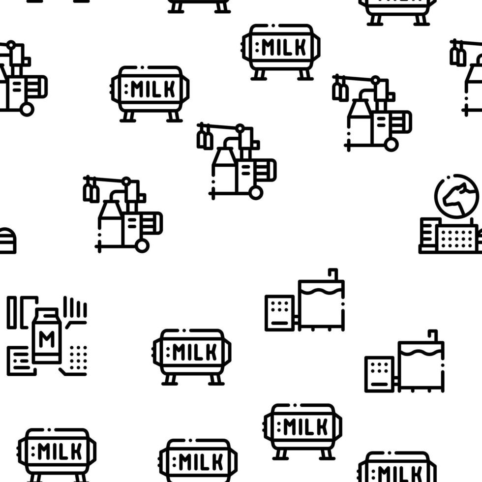 Milk Factory Product Seamless Pattern Vector