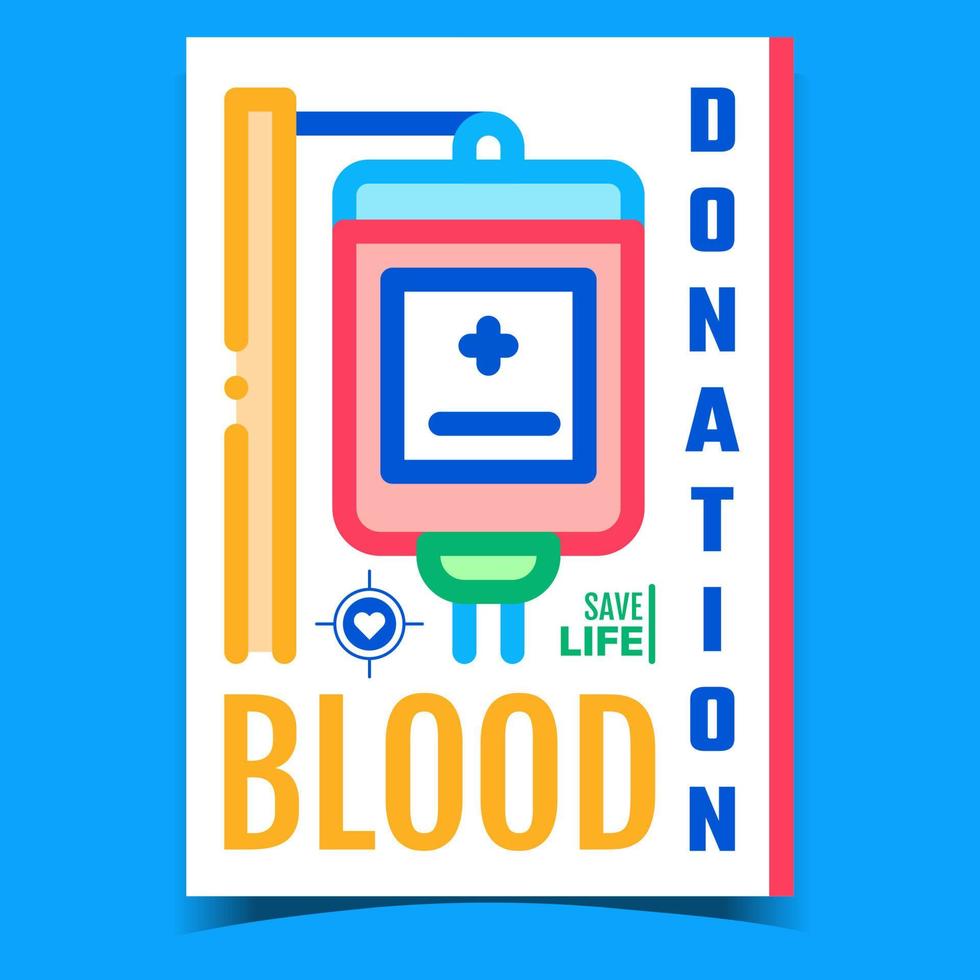 Blood Donation Creative Advertising Poster Vector