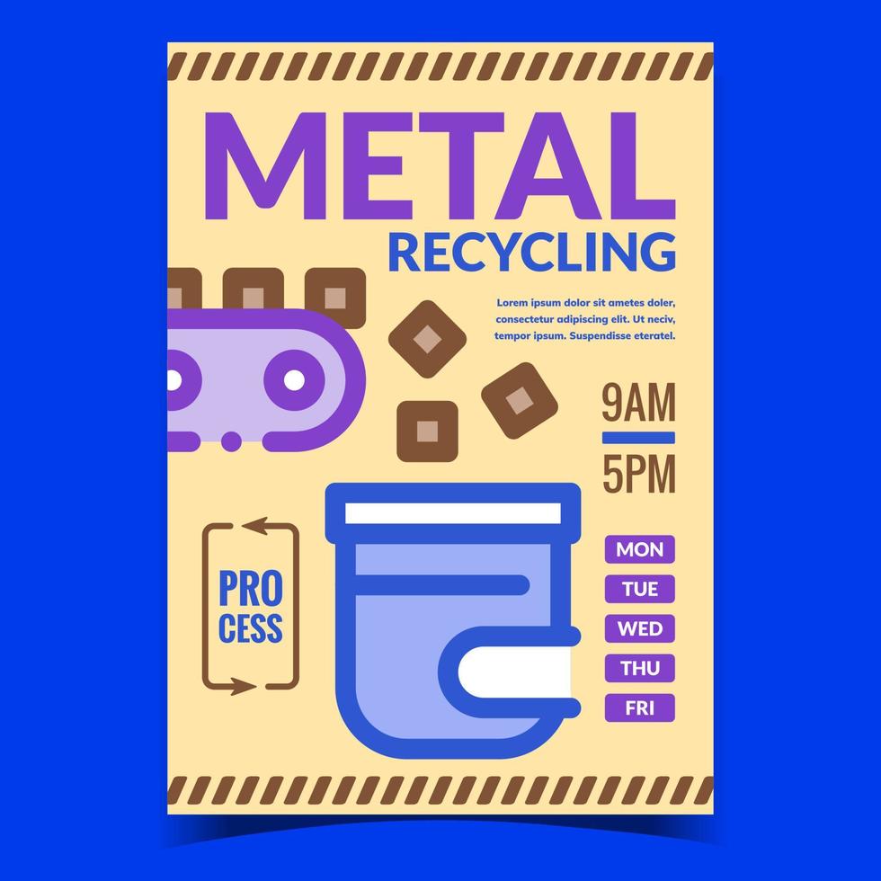 Metal Recycling Creative Advertise Banner Vector