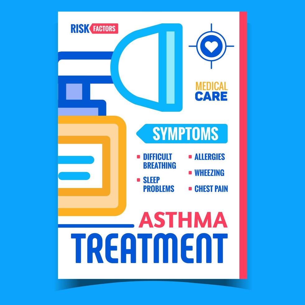 Asthma Treatment Creative Promo Banner Vector