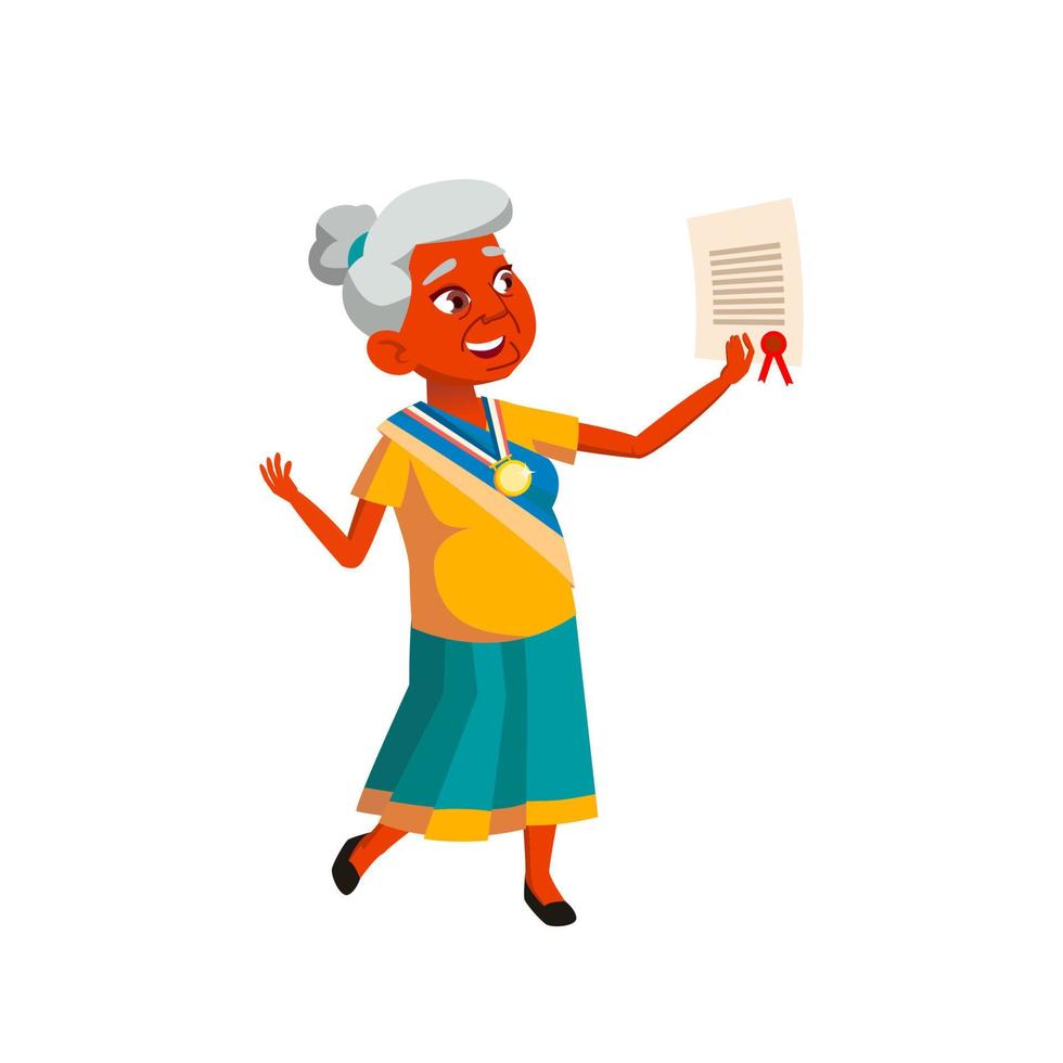 old woman achievement vector