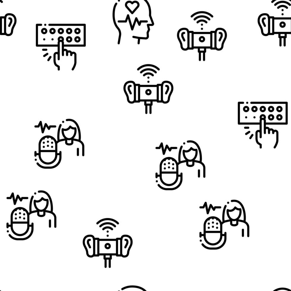 Asmr Sound Phenomenon Seamless Pattern Vector