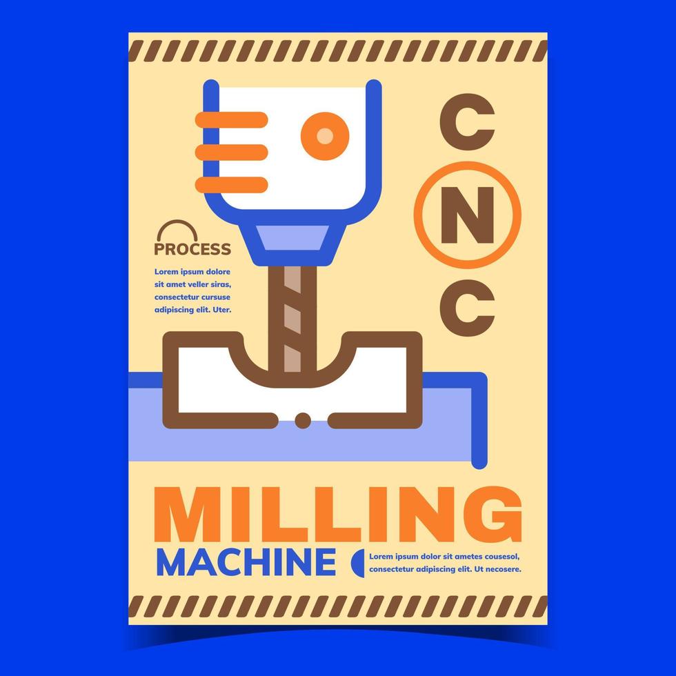 Milling Machine Creative Advertise Poster Vector
