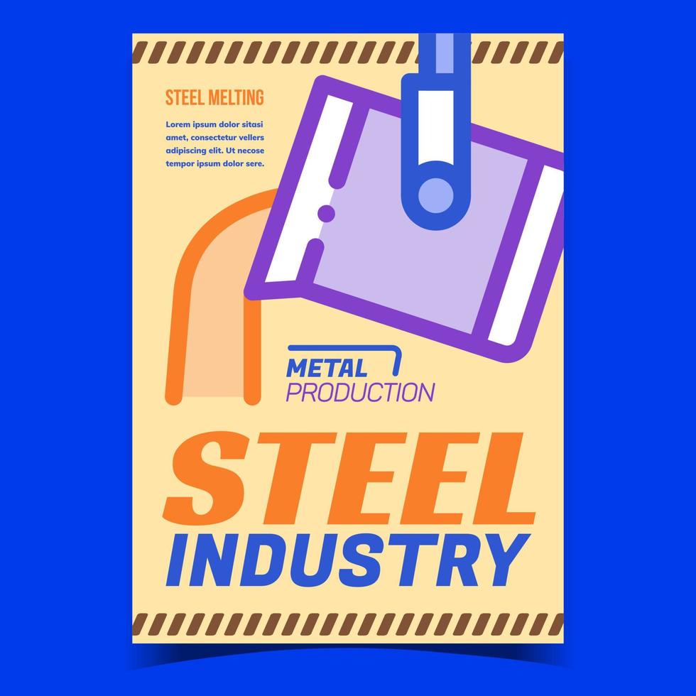 vector de banner de publicidad creativa de la industria del acero