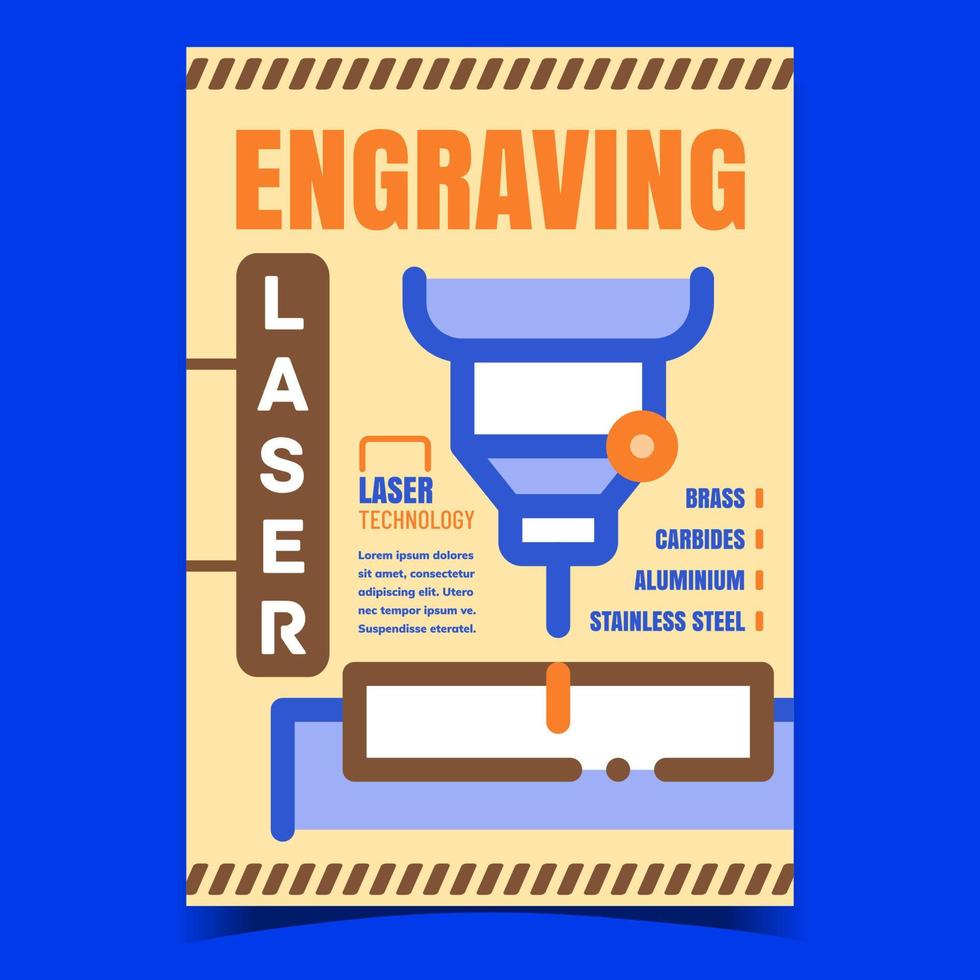 Engraving Laser Creative Advertise Poster Vector