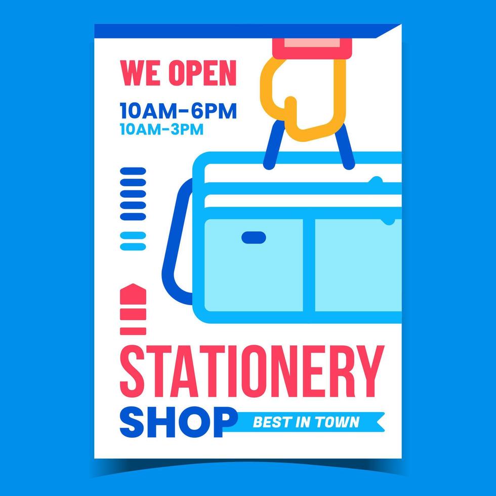 Stationery Shop Creative Promotion Banner Vector