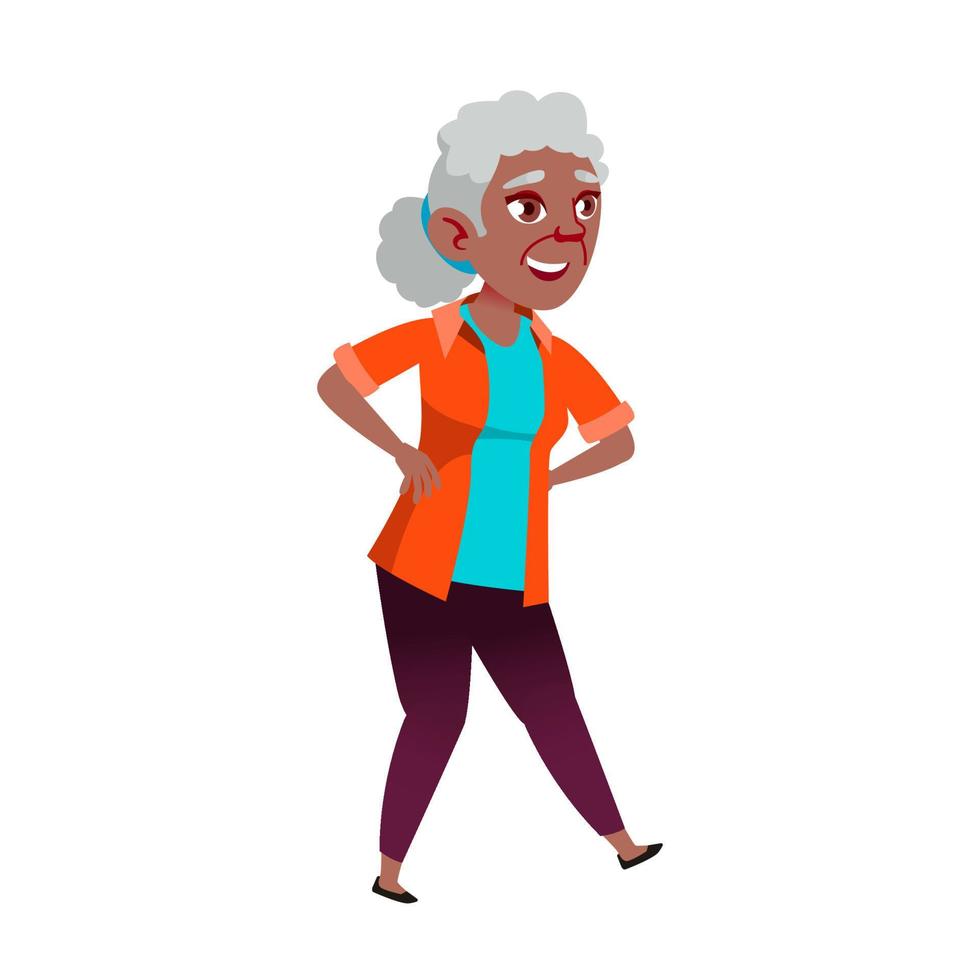 Old Woman Funny Dancing on Dance Floor Vector