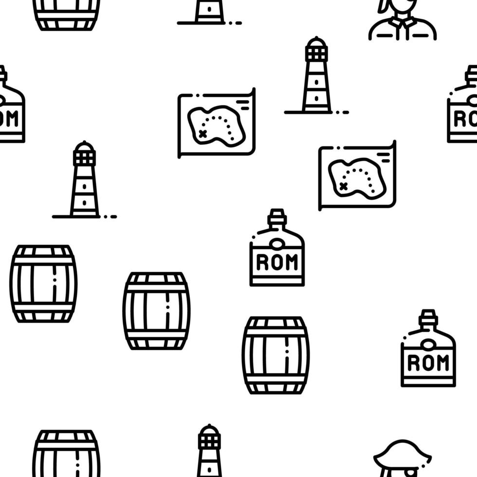 Pirate Sea Bandit Tool Seamless Pattern Vector