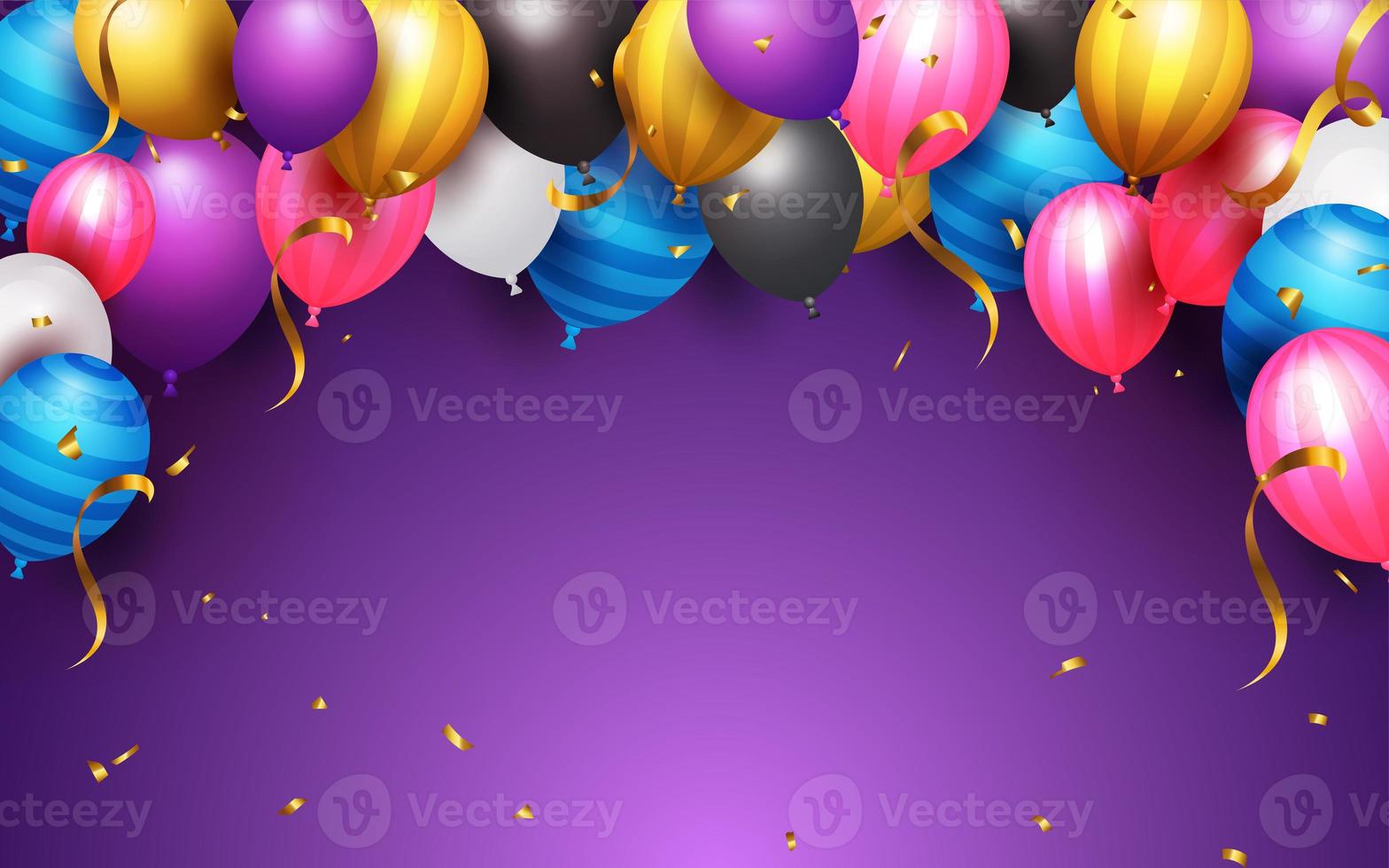 Elegant balloon happy birthday celebration. Card banner background photo