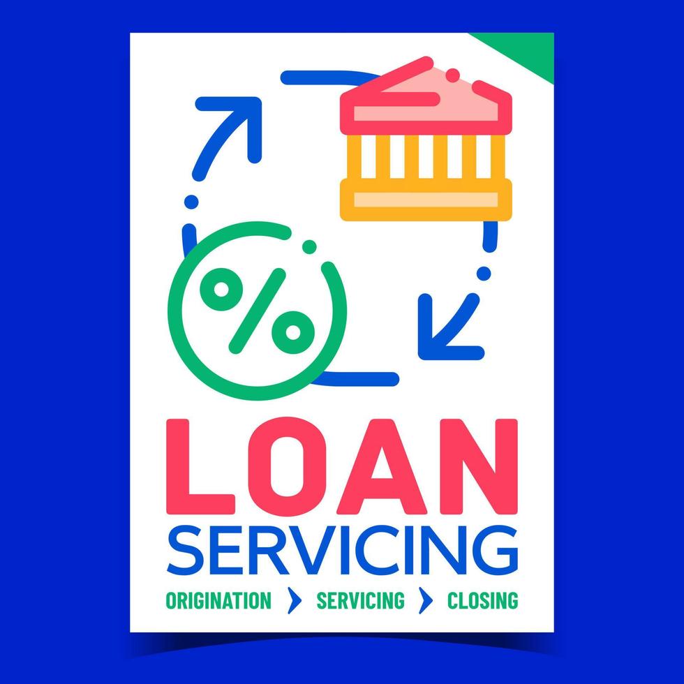 Loan Servicing Creative Promotion Poster Vector