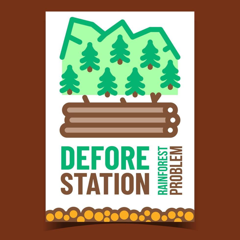 Deforestation Creative Promotion Banner Vector