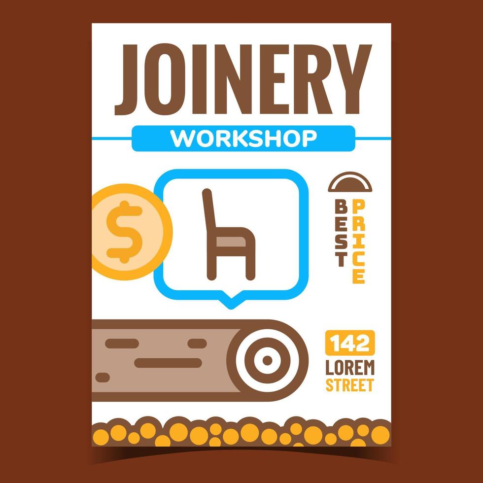 Joinery Workshop Creative Promo Banner Vector