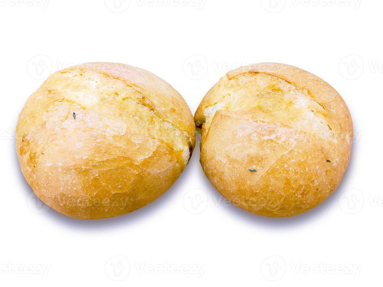 French breads isolate on white background and make with paths. photo