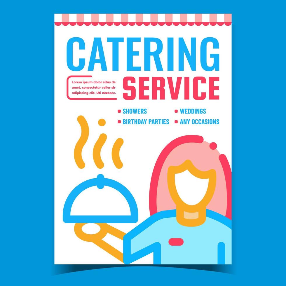 Catering Service Creative Advertise Banner Vector
