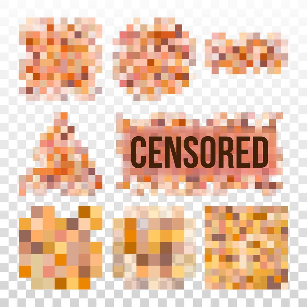 Censored Nudity Prohibition Pixels Set Vector