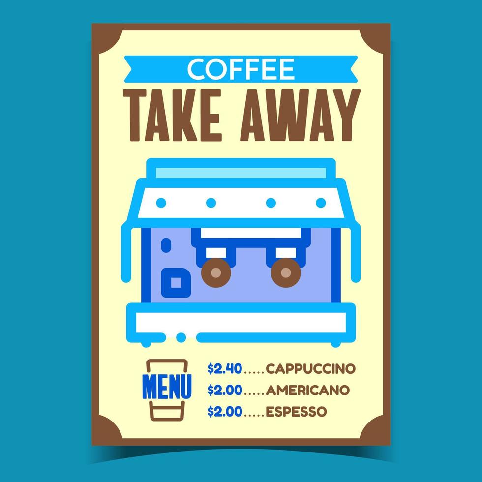 vector de banner de publicidad creativa para llevar café