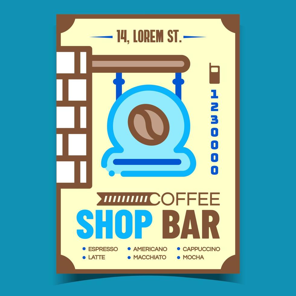 vector de banner de publicidad creativa de bar de cafetería