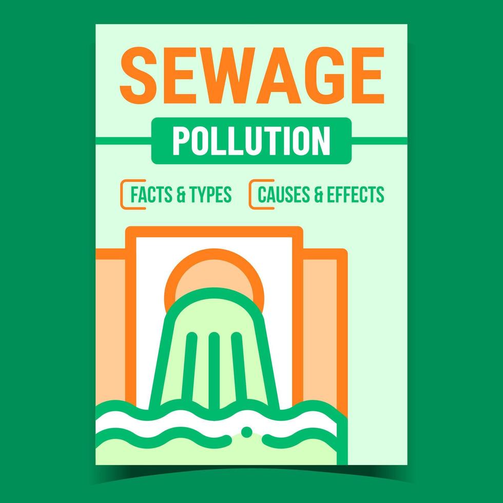 vector de banner de promoción creativa de contaminación de aguas residuales