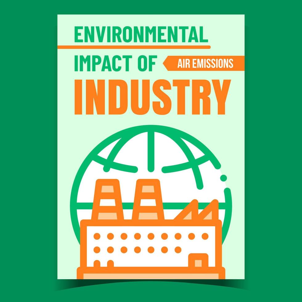 Environmental Impact Of Industry Poster Vector