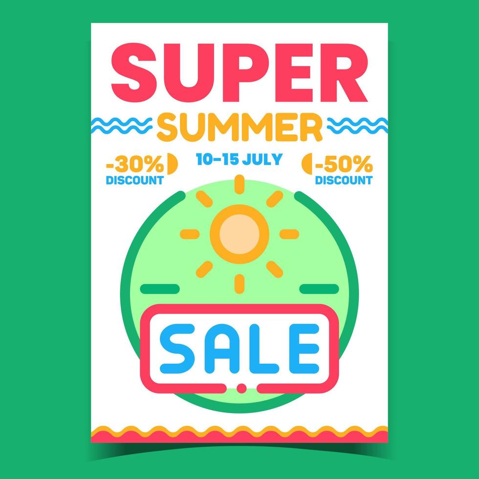 Super Summer Sale Creative Promo Banner Vector