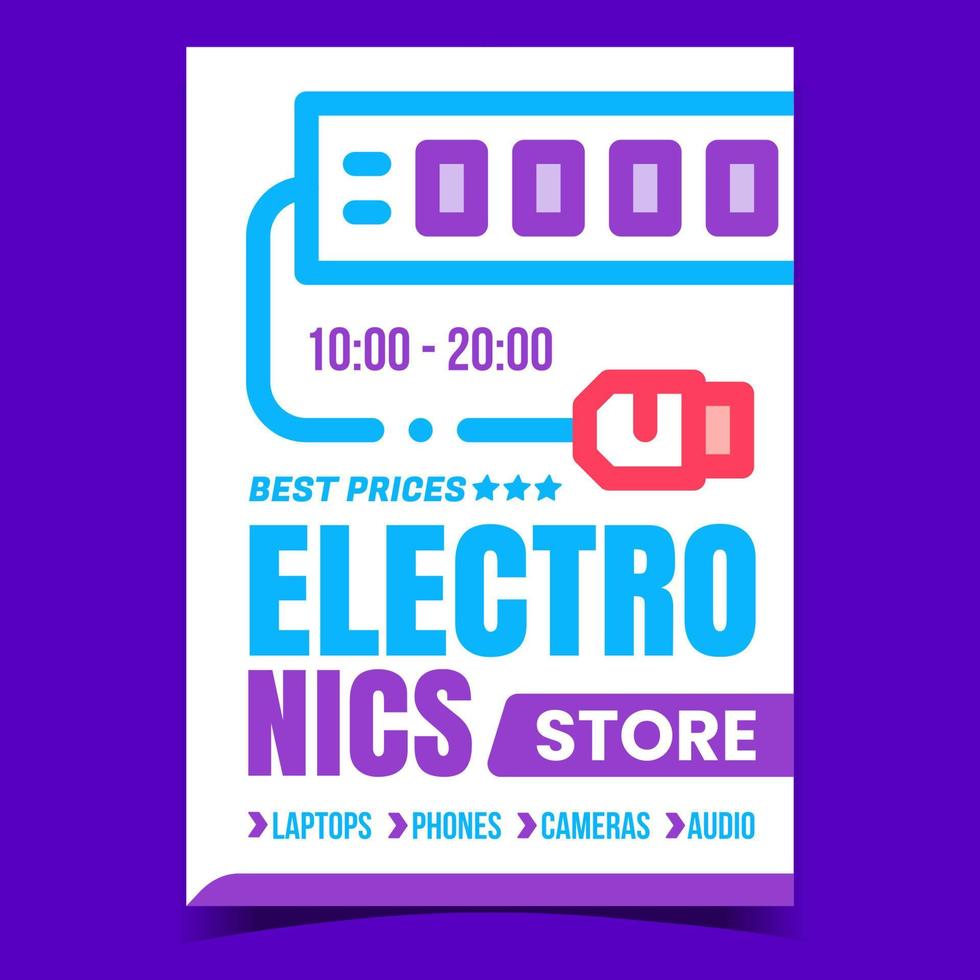 vector de banner de promoción creativa de tienda de electrónica