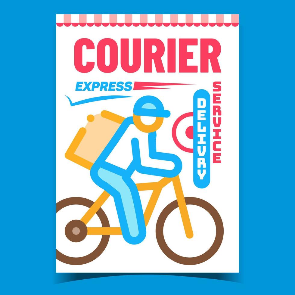 Courier Delivery Creative Advertise Banner Vector