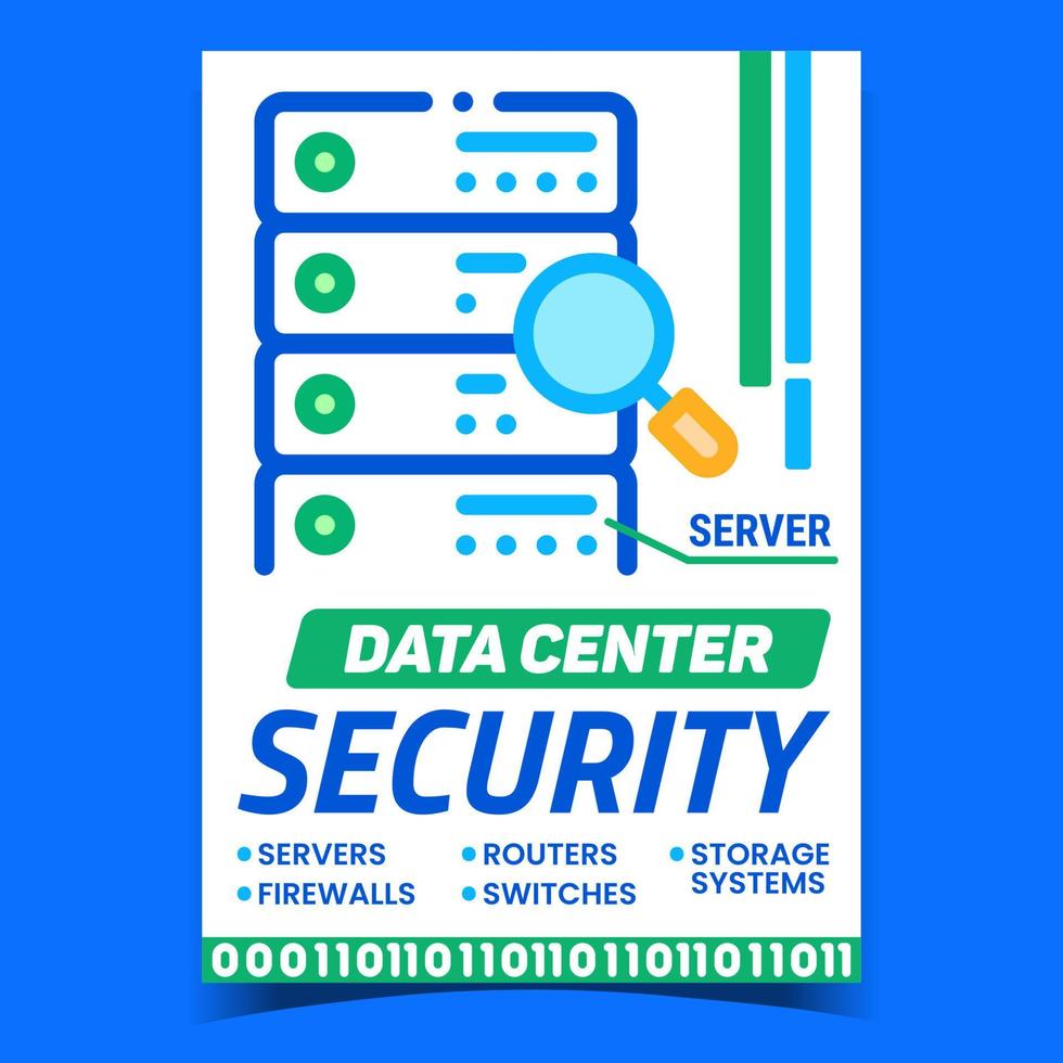 Data Center Security Creative Promo Poster Vector