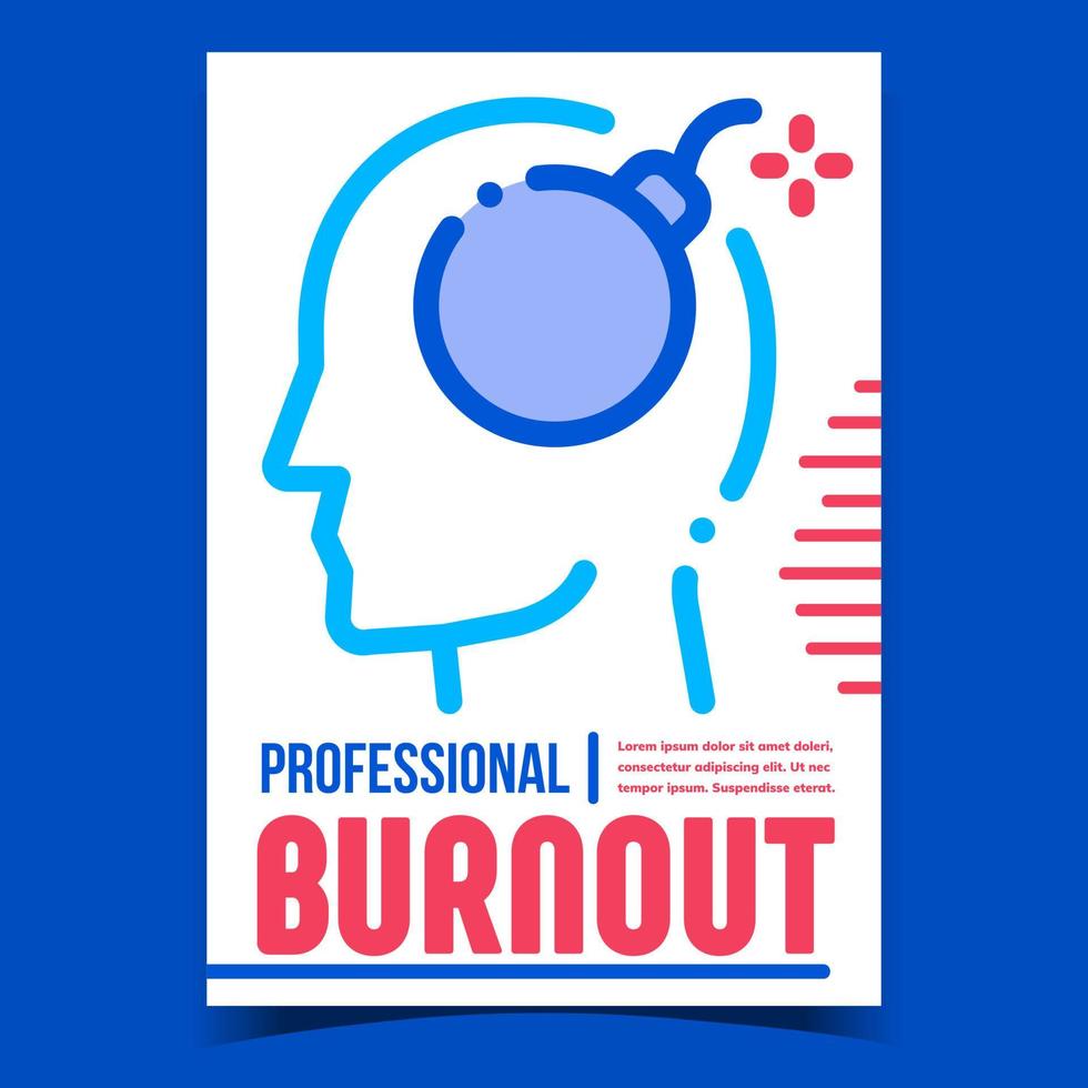 Professional Burnout Promotional Banner Vector