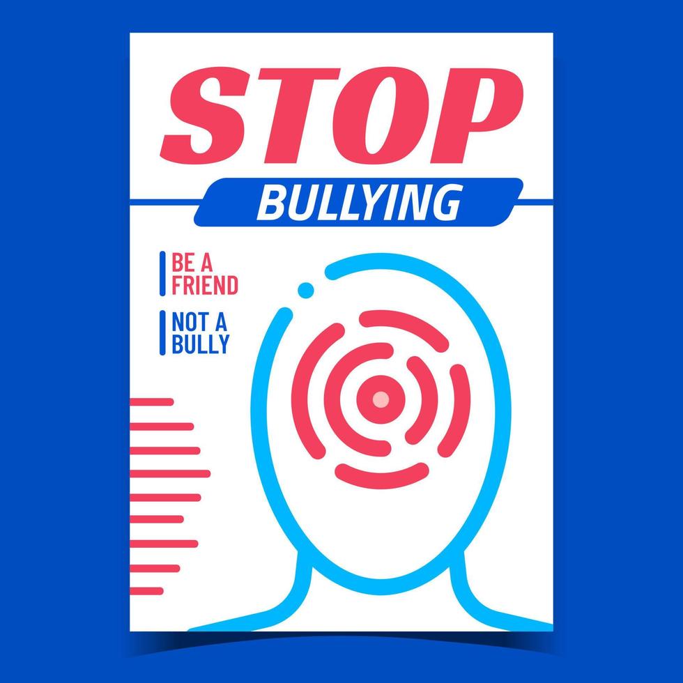 Stop Bullying Creative Promotion Poster Vector